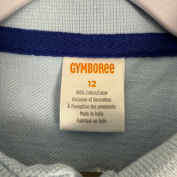 Boys Light Blue Gymboree Bunny Embroidered Short Sleeve Polo Shirt Size 12 New - Picture 3 of 3